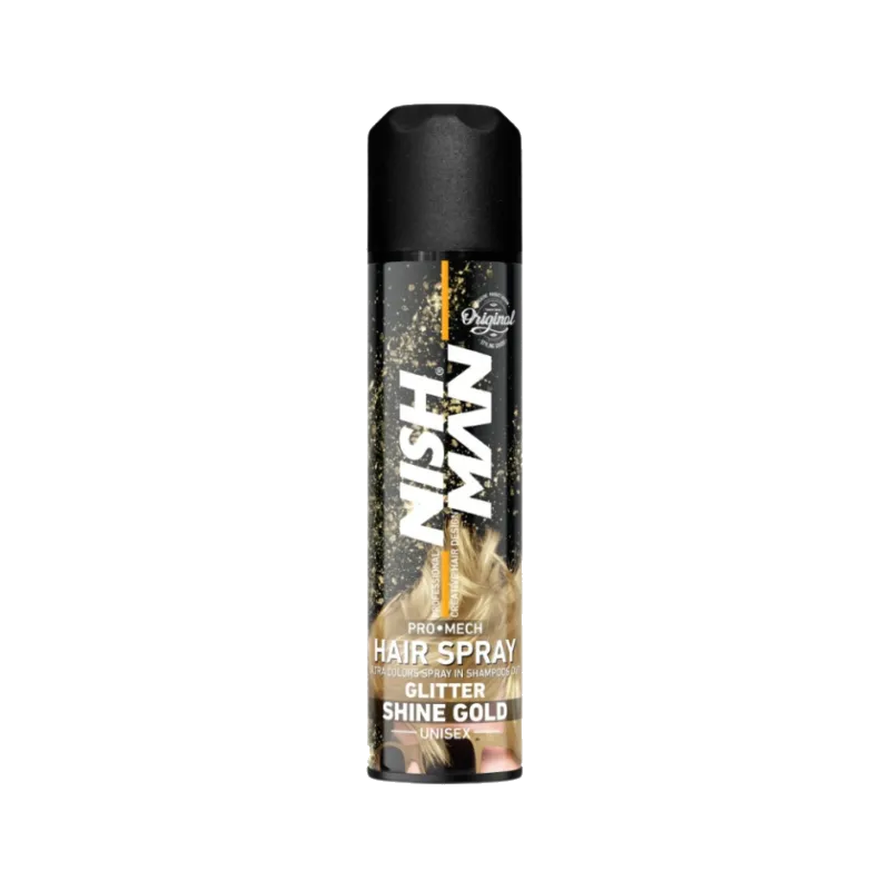 [NM-4419] NishMan Hair Spray Color Glitter Shine Gold 150ml
